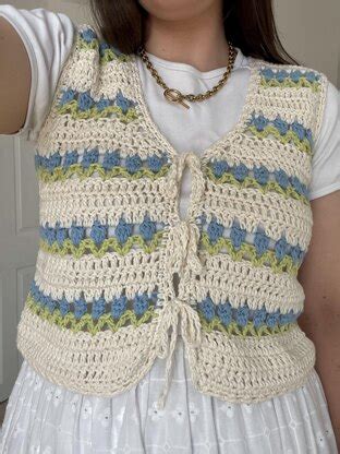 Tulip Stitch Flower Garden Vest Crochet Pattern By Realm Designs