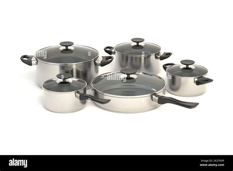 Stainless Steel Pots And Pans Stock Photo Alamy