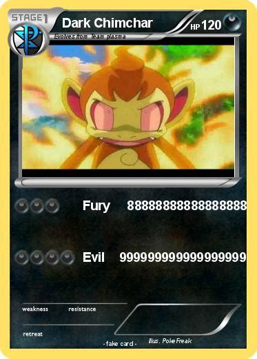 Pokémon Dark Chimchar 5 5 Fury 88888888888888888 My Pokemon Card