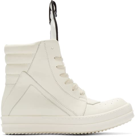 Lyst - Rick Owens White Geobasket High-top Sneakers in White