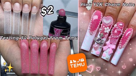 Testing Polygel From Temu Pink Y K Polygel Nails Kawaii Charms