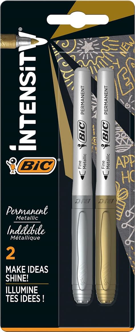 Bic Marking Metallic Colours Permanent Markers Medium Bullet Tip Pens