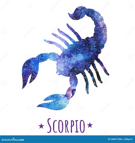 Galaxy Zodiac Sign Scorpio Watercolor Stock Illustration Illustration