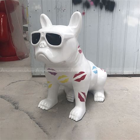 Painted French Bulldog Statue