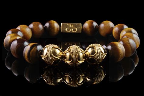 Premium Gold Tiger Eye Bracelets For Men Mens Beaded Bracelets Gold