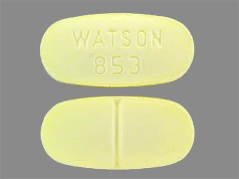 Pill Finder WATSON 853 Yellow Elliptical Oval Medicine