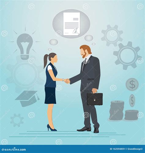 Business Man Partnership Beginning Businessman Partners Shaking Hands