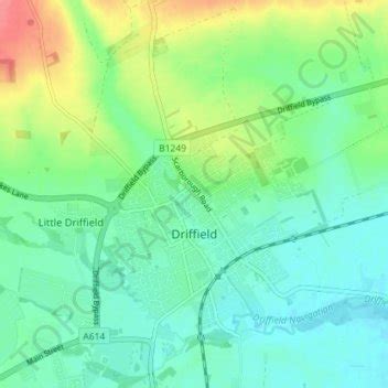 Driffield topographic map, elevation, terrain