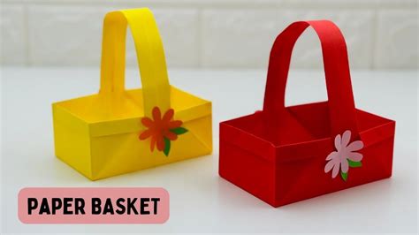 DIY MINI PAPER BASKET / Origami Basket DIY / Paper Craft / Easy craft ...