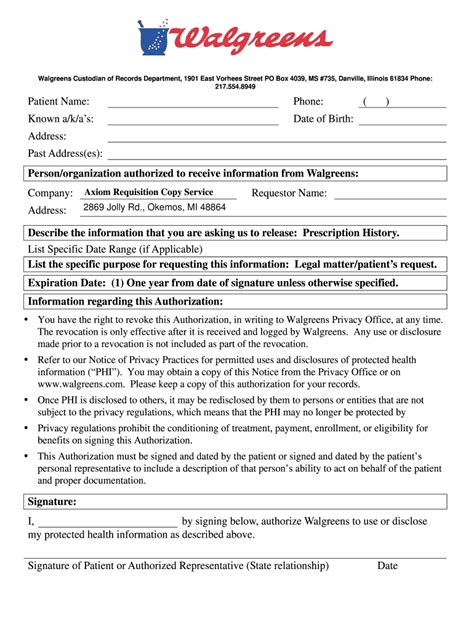 Fillable Online Walgreens Authorizationdoc Fax Email Print Pdffiller