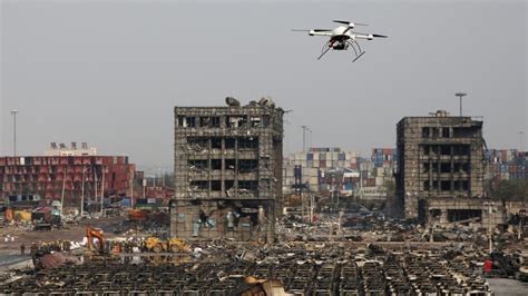 Drone Footage Of Tianjin Blast Aftermath Video