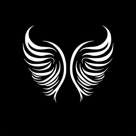 Angel Wings - Black and White Isolated Icon - Vector illustration ...