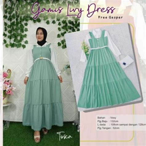 Jual Gamis Remaja Terbaru Kekinian 2022 Livy Dress Gamis Free Belt