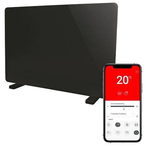 Igenix Smart Glass Panel Heater W Black Ig Blwifi