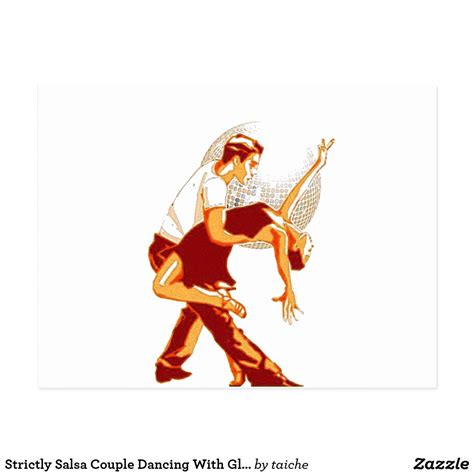 Strictly Salsa Couple Dancing With Glitter Ball 2 Postcard