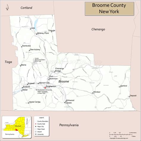 Map of Broome County, New York - Thong Thai Real