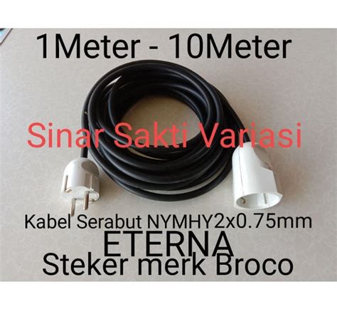 Sambungan Kabel Listrik Extension Broco 1 2 3 5 8 10 M Kabel Eterna Lazada Indonesia