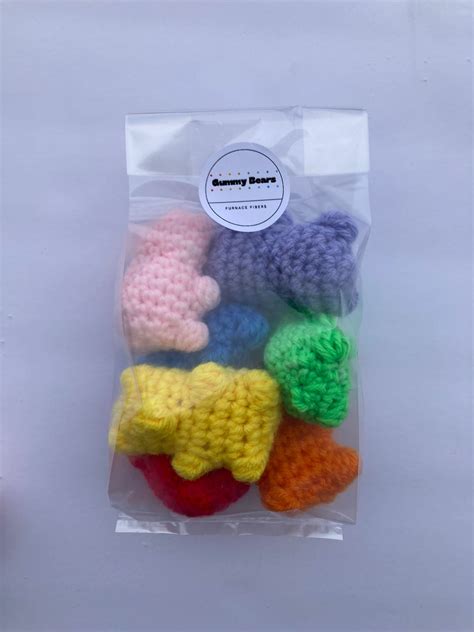 Crochet Gummy Bears Gift Crochet Amigurumi Rainbow Gummy Bears Gift