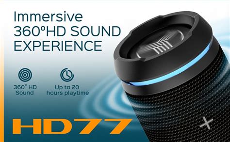 TREBLAB HD77 Ultra Premium Bluetooth Speaker Loud 360 HD Surround