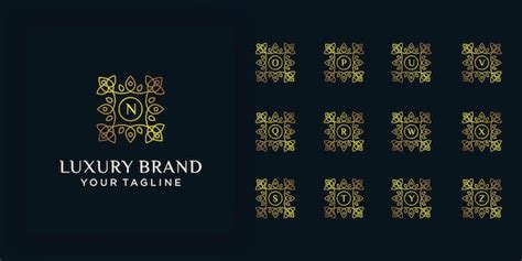 Premium Vector Set Of Initial Letter Luxury Ornament Monogram Logo Luxury Gold Initial