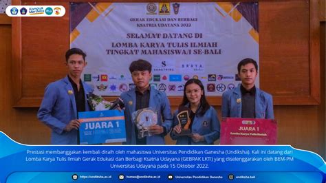 Lomba Lkti Tim Undiksha Raih Juara I Universitas Pendidikan Ganesha