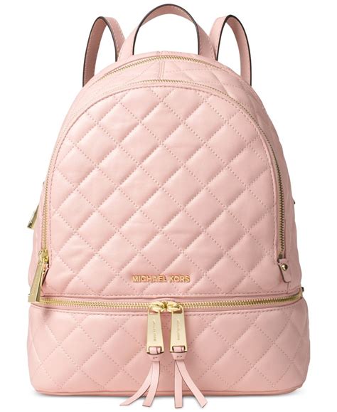 Lyst Michael Kors Rhea Quilted Leather Backpack In Pink