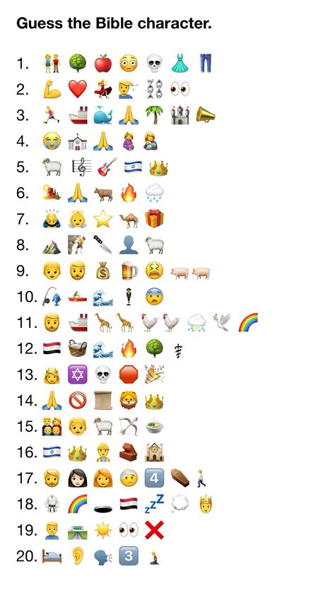 Free Printable Bible Emoji Quiz With Answer Key Artofit