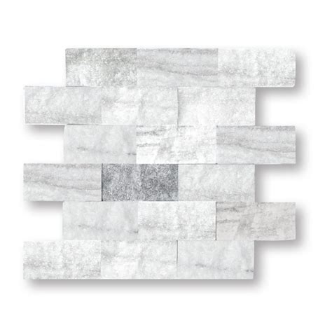 Sky White Split Face Travertine Mosaic X Timeless Elegance Faber