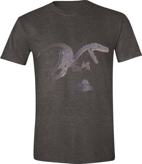 Jurassic World Blue Raptor Mannen T Shirt Grijs S