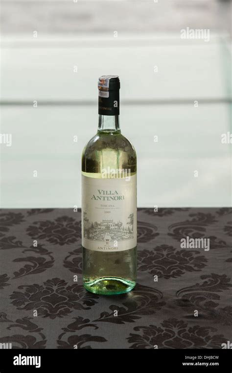 Villa Antinori White Wine Bottle Table Alcohol Sunset Full Drink Drinks