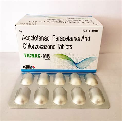 Aceclofenac Paracetamol Chlorzoxazone Tablet At Rs 950box