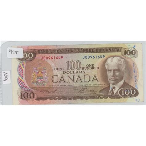 1975 Canadian 100 Dollar Bill