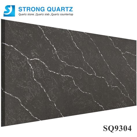 China Factory Quartz Slabs Whiteblack Calacatta Series Sq9303