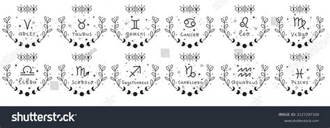 Zodiac Astrology Horoscope Design Vector Illustrations Stock Vector