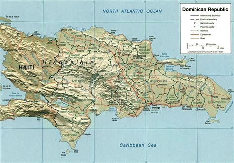 Carte de la République Dominicaine.