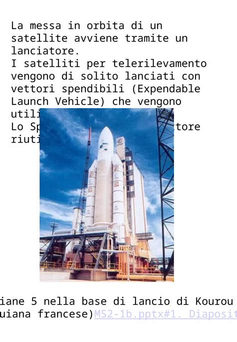 Ppt La Messa In Orbita Di Un Satellite Avviene Tramite Un Lanciatore