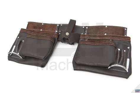 HBM Professional Double Tool Belt Nagelschürze aus ölgegerbtem Leder