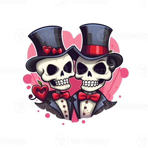 Ai Generated Skull Couple Art Illustrations For Stickers Tshirt Design Poster Etc 36556100 Png