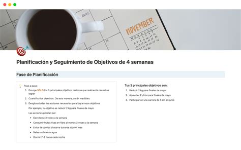 Planificaci N Y Seguimiento De Objetivos Notion Template