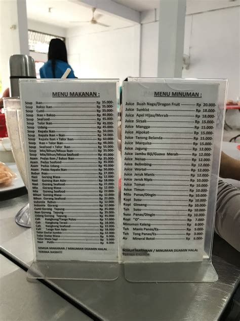 Menu At Sop Ikan Kian Wee Restaurant Pekanbaru Jl Riau No 41a