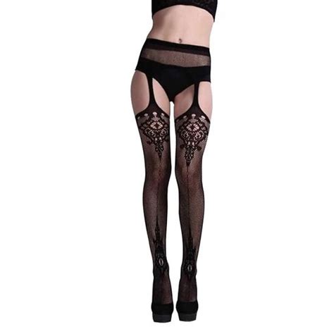 Collants En Dentelle R Sille Pour Femmes Bas Au Dessus Du Genou