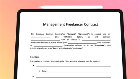 THE Working Management Freelancer Contract Template