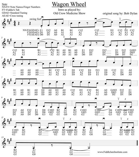 Violin Sheet Music For Wagon Wheel