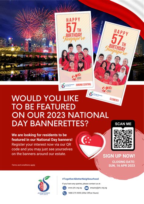 Get Featured On Our 2023 National Day Bannerettes Jurong Clementi