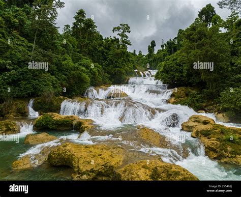 Aerial View Of Aliwagwag Falls Cateel Davao Oriental Philippines