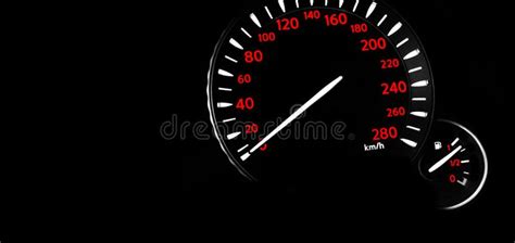 Close Up Shot Of A Red Speedometer In A Car Car Dashboard Dashboard