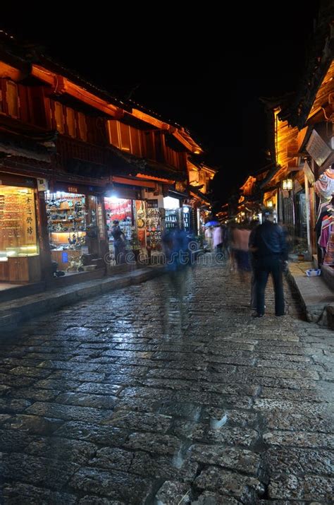 Old Town Of Lijiang By Night Editorial Photography Image Of Travel