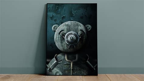 Digital Poster - Printable Wall Art - Creepy Cute Bear Creature - 24x36