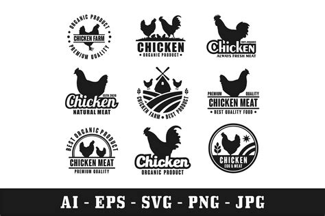 Chicken Farm Logo Template Collection Graphic By Kerja Serabutan