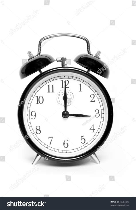 fashioned clock showing  oclock stock photo